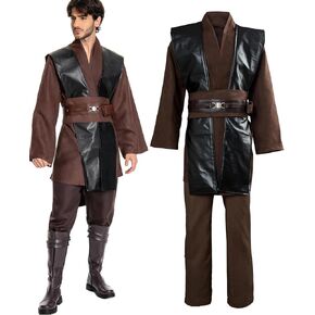 Anakin Skywalker Costume Adult Men Men Tunic Robe Obi-Wan Cosplay Pants Sash Belt Explistory Outfit