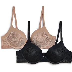Tommy Hilfiger Women's All Over Lace Lightly Lined Micro Bra 2-Pack