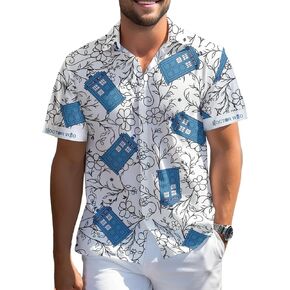 99TIMORO أفلام أمريكية تحت عنوان قميص هاواي ، والخيال العلمي والخيال مستوحى من الأكمام قصيرة الأكمام in Kuwait