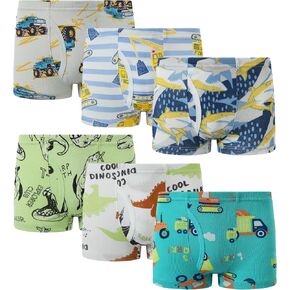 Finihen Boys Boxer Briefs Baby Soft Cotton Toddler Dinosaur Underwear Children Truck Panties in Kuwait