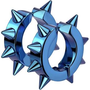 Aloha Earrings Spike Lined Clip On Non-Piercing Huggie Hoop Earrings in Kuwait