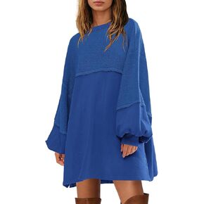 Yanekop Womens sweatshirt swatshirt sweatshirts tunic tunic crewneck long sweve spring pullover tops side sfid