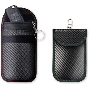 2PCS Faraday Pouch for Car Keys, Anti Theft Signal RFID Blocker Protection Blocking Pouch, Mini Faraday Pouch for Key Fob, Universal Car Accessories for Women Men