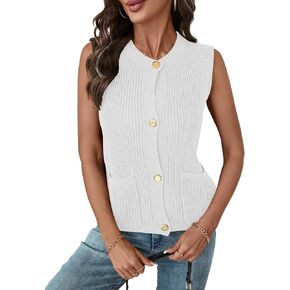 Luyaa Womensless Sweater Sweater سترة كروشيه زر مكتنزة أسفل سترة كارديجان قمم 2025 ملابس الصيف العادية
