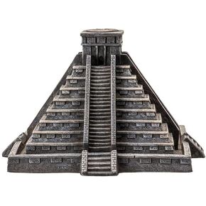 Pacific Giftware Aztec Temple Backflow Bucken Beashens مع الحجر المعقد مثل تصميم الراتنج حامل البخور الهرم للعلاج العطري والديكور المنزلي
