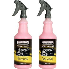 Zenex Body Gloss Liquid Spray Wax - Gloss High Professional Professional Bray Wax | ينظف ويحمي الأسطح المطلية والزجاج والكروم والمزيد | حماية محاكمة المياه | 32 أوقية (2 عبوة)