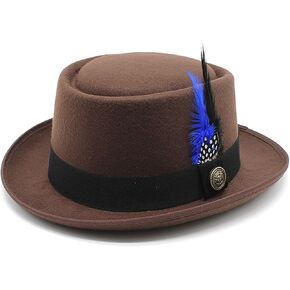 قبعات Lisianthus Fedora Flat Top Found Pork Pie Boater Hat للرجال والنساء كنيسة Derby Cap