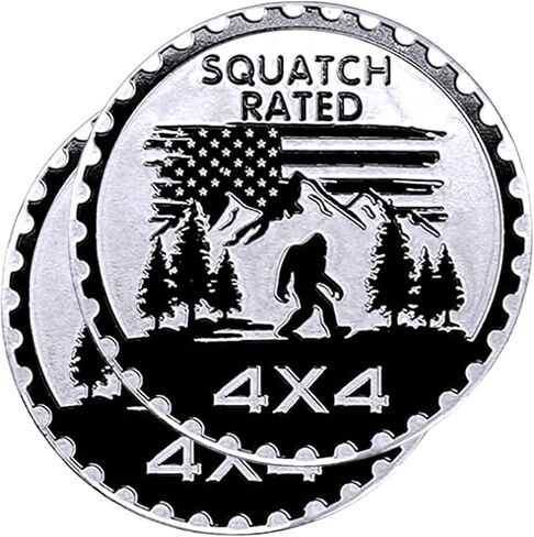 Squatch 2 PCS Badge Rated Metal Automotive Badge, 3D Round Car Badges Emblems, Compatible with Jeep Wrangler Vehicles Trucks SUV RV in Kuwait