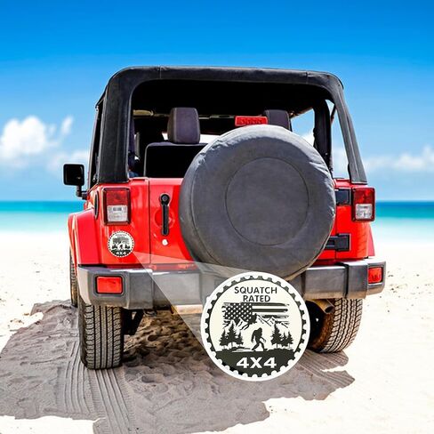 Squatch 2 PCS Badge Rated Metal Automotive Badge, 3D Round Car Badges Emblems, Compatible with Jeep Wrangler Vehicles Trucks SUV RV in Kuwait