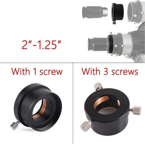 Telescope Accessory Set 2 to 1.25 Inch Eyepiece Adapter Telescope Astronomy 50.8mm to 31.7mm Metal Adapter for Binoculars Monocular Telescope Camera (Color : 2-1.25 with 3 Screws) in Saudi Arabia