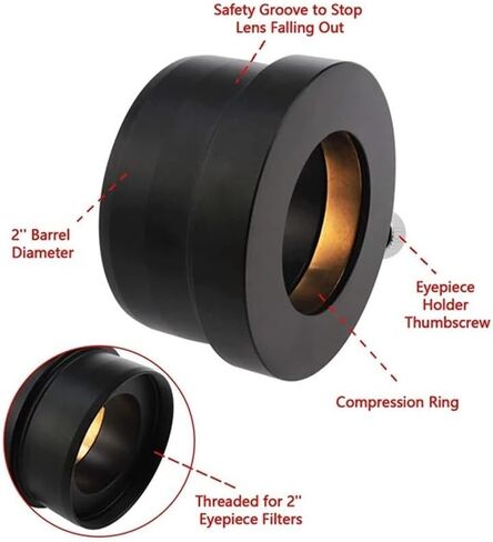 Telescope Accessory Set 2 to 1.25 Inch Eyepiece Adapter Telescope Astronomy 50.8mm to 31.7mm Metal Adapter for Binoculars Monocular Telescope Camera (Color : 2-1.25 with 3 Screws) in Saudi Arabia