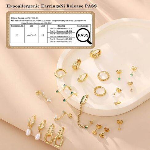 LOYALLOOK Trendy Small Gold Huggie Hoop Earrings for Women Dainty 14K Gold Plated Stud Huggie Earings Stacks Set for Multiple Piercing Hypoallergenic Surgical Steel Pearl Stud Hoop Earrings Lightweight in Kuwait