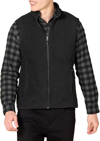 Amazon Essentials Men's Full-Zip Polar Fleece Vest (Available in Big & Tall), Black, Large in Saudi Arabia