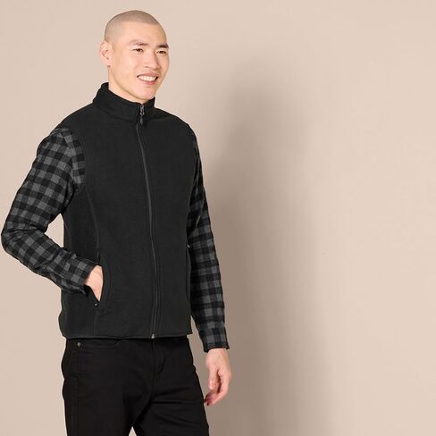 Amazon Essentials Men's Full-Zip Polar Fleece Vest (Available in Big & Tall), Black, Large in Saudi Arabia