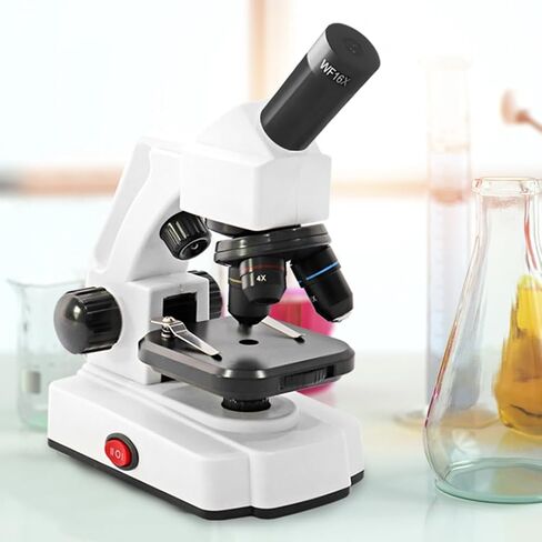 Microscope Kit for Kids Students Adults Beginners with Prepared Slides, 40X- 1280X STEM Science Compound Microscopes for Kids 8-12 with 52 pcs Experiment Kits Gifts for Kids in Kuwait
