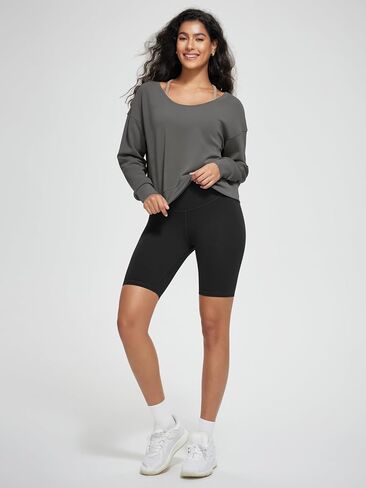 ODODOS Women's Modal Soft-Breezy Wide Scoop Neck Pullover Oversized Long Sleeve Sweatshirts in Saudi Arabia