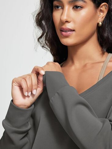 ODODOS Women's Modal Soft-Breezy Wide Scoop Neck Pullover Oversized Long Sleeve Sweatshirts in Saudi Arabia