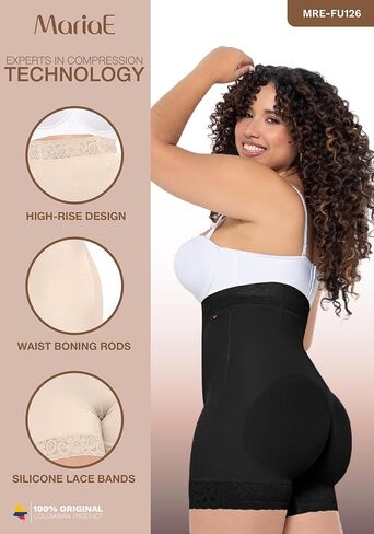 MARIAE FC304 Colombian Daily Use Mid-Thigh Strapless Faja Colombiana Shapewear Bodysuit in Kuwait