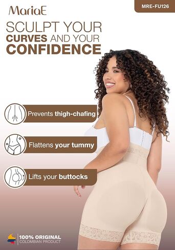 MARIAE FC304 Colombian Daily Use Mid-Thigh Strapless Faja Colombiana Shapewear Bodysuit in Kuwait