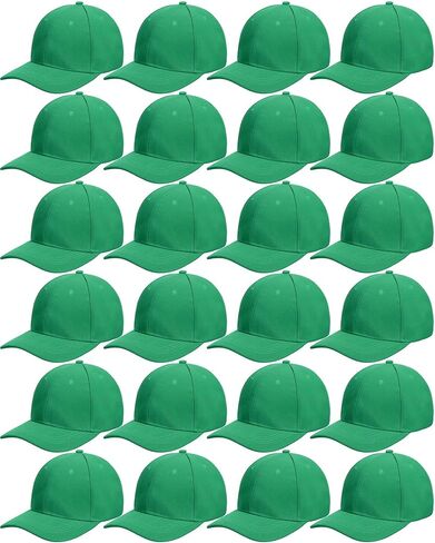 24 Pieces Blank Baseball Cap Adjustable Back Strap Plain Blank Camouflage Hat Unisex Baseball Cap for Trucker Men Women(Black,Plain Style) in Saudi Arabia