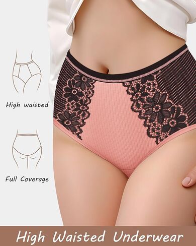 ملخصات ناعمة من القطن الداخلي للملابس الداخلية ذات التغطية الكاملة للسيدات القابل للتنفس 4 حزمة S-XXL in Kuwait