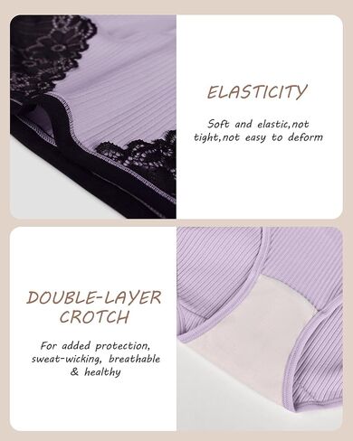 ملخصات ناعمة من القطن الداخلي للملابس الداخلية ذات التغطية الكاملة للسيدات القابل للتنفس 4 حزمة S-XXL in Kuwait