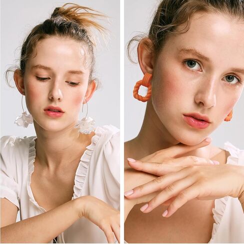 Earrings Set for Women Girls, Funtopia 61 Pairs Fashion Tassel Earrings Acrylic Hoop Stud Drop Dangle Earrings for Birthday Party Gift, Assorted Styles and Colors in Saudi Arabia