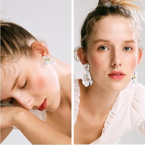 Earrings Set for Women Girls, Funtopia 61 Pairs Fashion Tassel Earrings Acrylic Hoop Stud Drop Dangle Earrings for Birthday Party Gift, Assorted Styles and Colors in Saudi Arabia