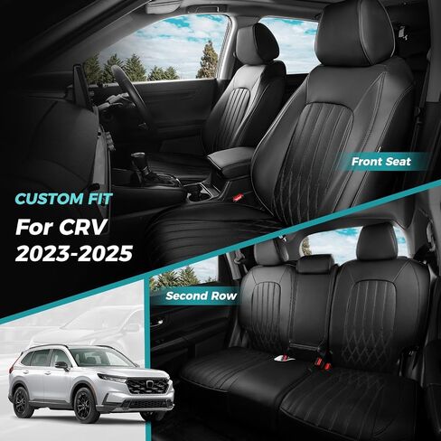 Seat Covers for Honda CRV 2023 2024 2025 EX-L/EX/LX/Sport/Touring/Special Edition Hybrid & Gas 1:1 Custom Leather Seat Covers Full Set - Back in Saudi Arabia