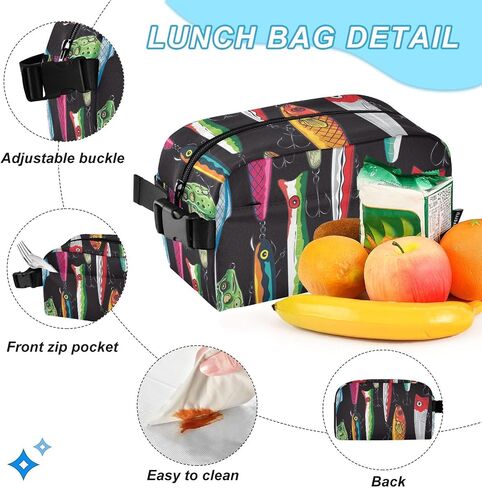 Emelivor Colorful Fishing Frish Frusts حقيبة ظهر للبنات فتيان سقيفة الكتب مع صندوق غداء معزول لمدرسة ما قبل المدرسة الابتدائية على ظهر مدرسة المدرسة الابتدائية in Kuwait