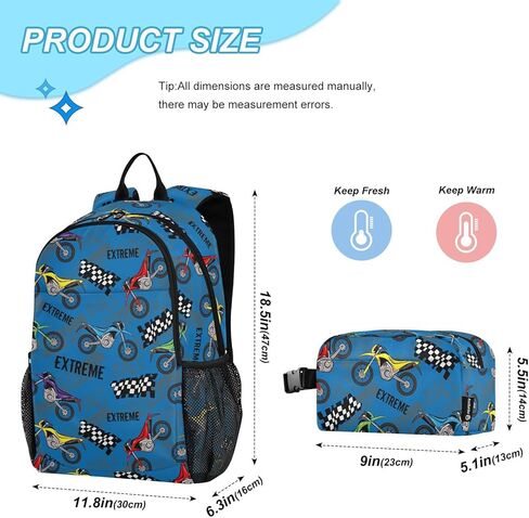 Emelivor Colorful Fishing Lures Kids Backpack for Girls Boys School Bookbag with Insulated Lunch Box for Preschool Primary School School Backpack in Kuwait
