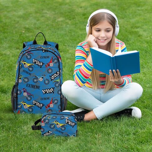 Emelivor Colorful Fishing Lures Kids Backpack for Girls Boys School Bookbag with Insulated Lunch Box for Preschool Primary School School Backpack in Kuwait