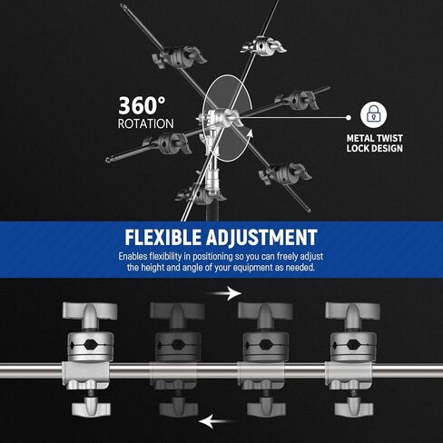 Neewer Multi Functional Heavy Duty 2.5-inch Grip Head Swivel Head Holder Mounting Adapter for Light Stand, Extension Boom Arm and Other Photographic Equipment with 1/2,1/4,3/8,5/8-inch Mount (Black) in Saudi Arabia