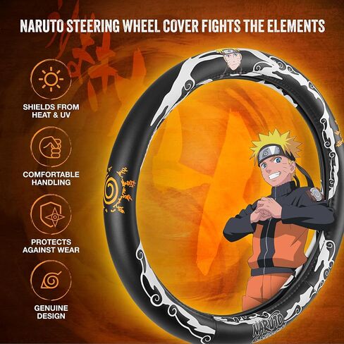 غطاء عجلة قيادة سيارة Naruto Shippuden ، وغطاء عجلة قيادة 15 بوصة ، وملحقات سيارة أنيمي مريحة ناعمة مريحة للرجال للنساء ، Kirigakure in Saudi Arabia