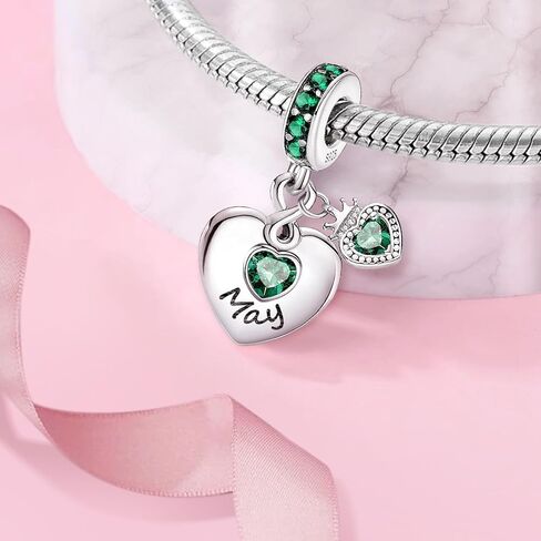 Birthstone Charms for Bracelets and Necklaces S925 Sterling Silver Charm Bead For Family Birthday Women Jewelry Present in Saudi Arabia