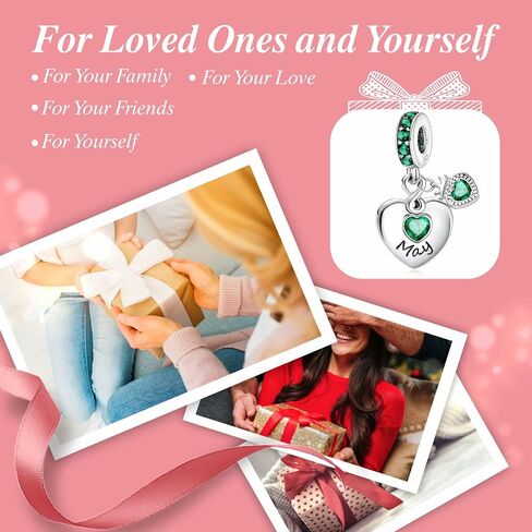 Birthstone Charms for Bracelets and Necklaces S925 Sterling Silver Charm Bead For Family Birthday Women Jewelry Present in Saudi Arabia