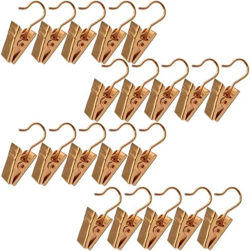 20 Pack Small Heavy-Duty Hook Clip Set Metal Curtain Hangers Clips for Clip Photo Home Decoration Art Craft Display (White) in Saudi Arabia