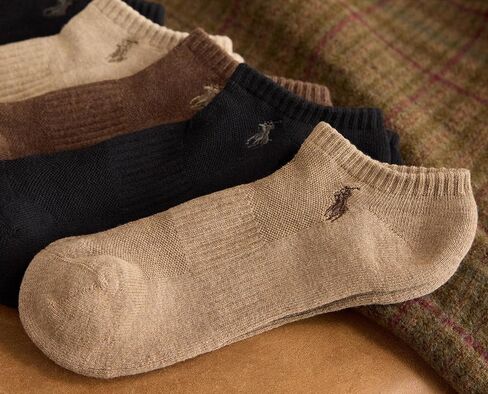 POLO RALPH LAUREN Mens Classic Sport Repreve Socks 6 Pair Pack - Arch Support And Comfort Cushioning Solid Bright Low Cut, Multi-colored, 6-12.5 US in Saudi Arabia