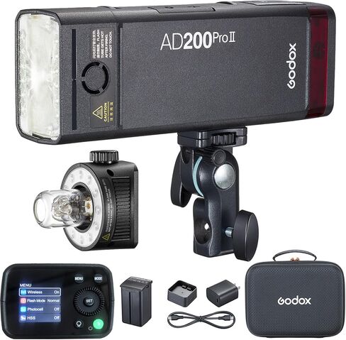 Godox AD200 Pro AD200Pro Pocket Flash, 200Ws 2.4G TTL Speedlite Outdoor Flash Strobe, 1/8000s HSS Monolight with 2900mAh Lithium Battery and Bare Bulb Flash Head Cover 500 Flashes Recycle in 0.01-1.8s in Saudi Arabia