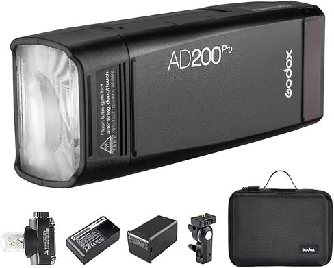 مصباح الجيب AD200Pro من جودوكس 2. 4G TTL سبيدلايت فلاش Strobe 1/8000s HSS مع بطارية ليثيوم 2900mAh 200 واط ومصباح عاري الرأس لتغطية 500 وميضة وإعادة تدويرها في 0. 01-1.8 ثانية in Kuwait