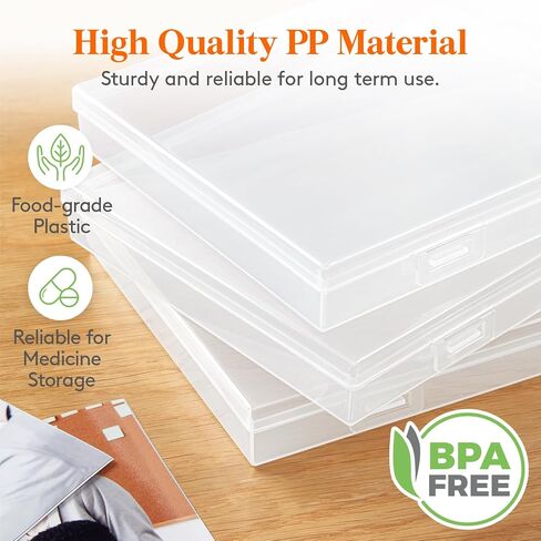 Lifewit Photo Storage Box 5x7 Photo Case, 9 Inner Photo Keeper, Clear Photo Boxes Storage, Seed Organizer Craft Storage Box for Cards Pictures Stamps Office Supplies with 1 Sheet Label Sticker in Saudi Arabia