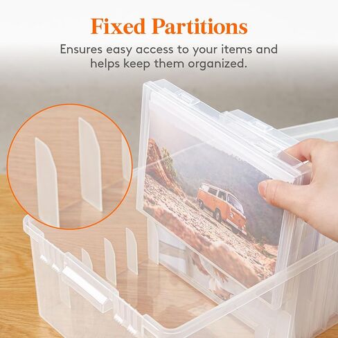 Lifewit Photo Storage Box 5x7 Photo Case, 9 Inner Photo Keeper, Clear Photo Boxes Storage, Seed Organizer Craft Storage Box for Cards Pictures Stamps Office Supplies with 1 Sheet Label Sticker in Saudi Arabia