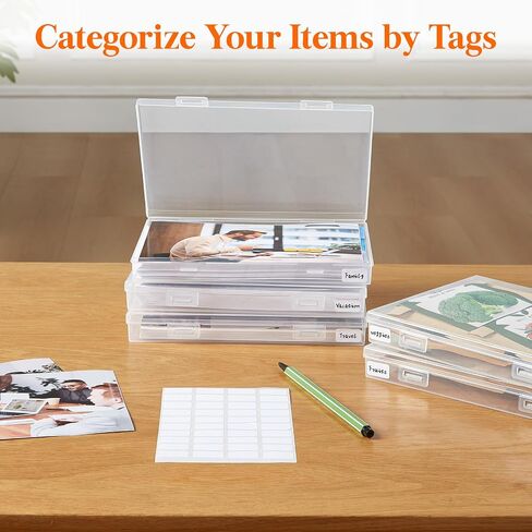 Lifewit Photo Storage Box 5x7 Photo Case, 9 Inner Photo Keeper, Clear Photo Boxes Storage, Seed Organizer Craft Storage Box for Cards Pictures Stamps Office Supplies with 1 Sheet Label Sticker in Saudi Arabia