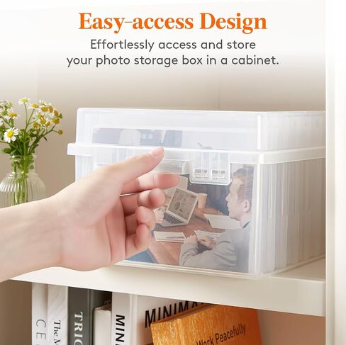 Lifewit Photo Storage Box 5x7 Photo Case, 9 Inner Photo Keeper, Clear Photo Boxes Storage, Seed Organizer Craft Storage Box for Cards Pictures Stamps Office Supplies with 1 Sheet Label Sticker in Saudi Arabia
