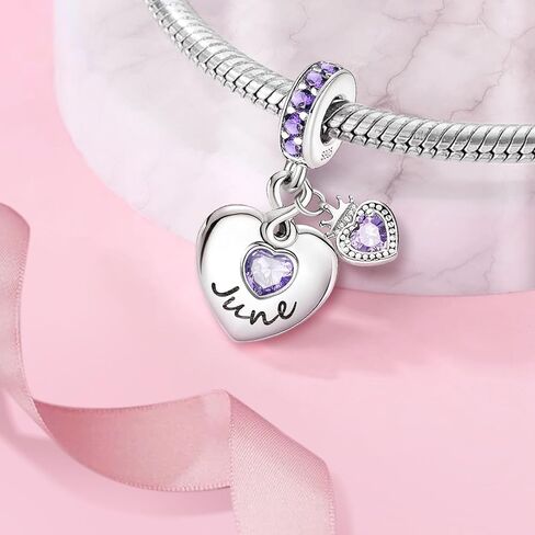 Birthstone Charms for Bracelets and Necklaces S925 Sterling Silver Charm Bead For Family Birthday Women Jewelry Present in Saudi Arabia