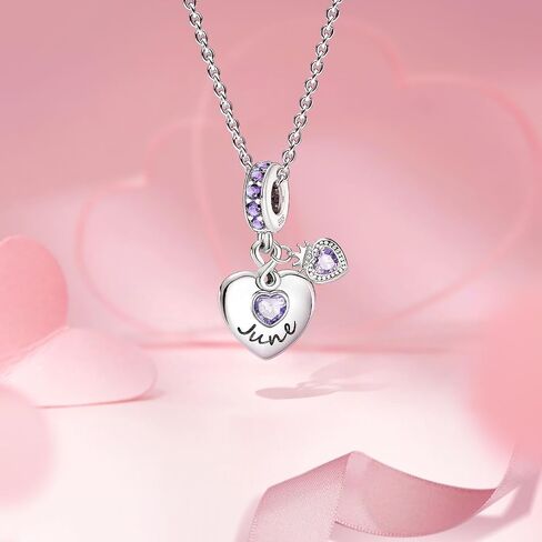 Birthstone Charms for Bracelets and Necklaces S925 Sterling Silver Charm Bead For Family Birthday Women Jewelry Present in Saudi Arabia