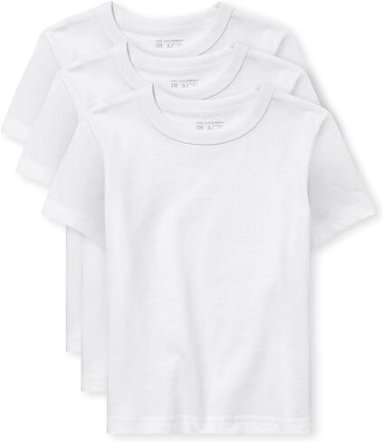 The Children's Place baby boys And Toddler Short Sleeve Basic Layering T-shirt T Shirt, Black/New Navy/Smoke/White 4 Pack, 4T US in Saudi Arabia