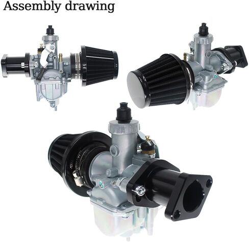 26mm VM22 Carburetor for Predator 212cc Honda GX160 GX200 196cc CT200U KT196 Moto Mini Bike and Go Kart 6.5HP Engine with 38mm Air Filter,Intake Manifold,Main Jets(Black) in Saudi Arabia