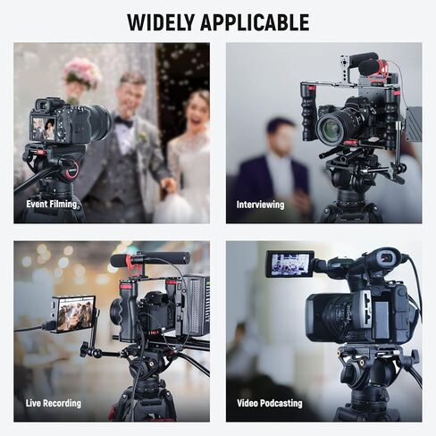 NEEWER 74" Pro Video Tripod with Fluid Head, All Metal Heavy Duty QR Plate Compatible with DJI RS Gimbals Manfrotto, Flexible 360° Pan&+90°/-75° Tilt with Adjustable Damping Max Load 22lb/10kg, TP75 in Kuwait