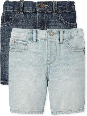 The Children's Place,And Toddler Boys Stretch Denim Shorts,Baby-Boys,Black/Grey/Blue 3 Pack,5T in Saudi Arabia